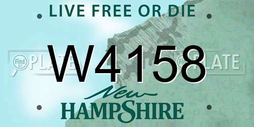W4158 New Hampshire License Plate