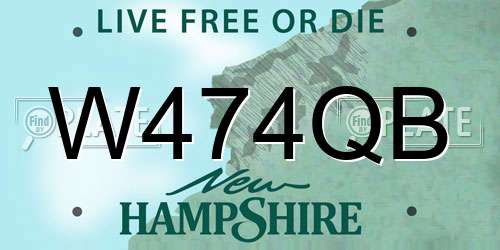 W474QB New Hampshire License Plate