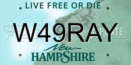 W49RAY New Hampshire License Plate