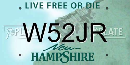 W52JR New Hampshire License Plate