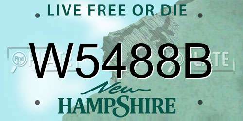W5488B New Hampshire License Plate