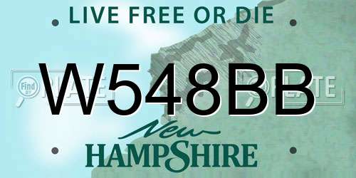 W548BB New Hampshire License Plate
