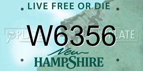 W6356 New Hampshire License Plate