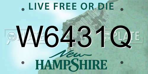 W6431Q New Hampshire License Plate