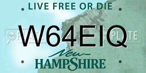 W64EIQ New Hampshire License Plate