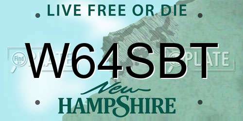 W64SBT New Hampshire License Plate