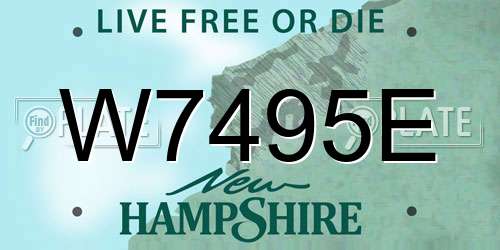 W7495E New Hampshire License Plate