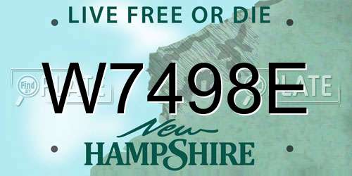 W7498E New Hampshire License Plate