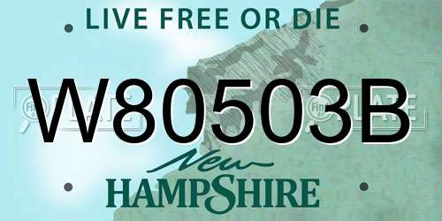 W80503B New Hampshire License Plate