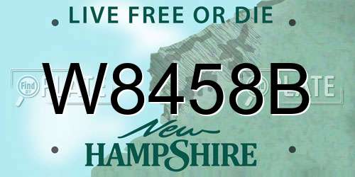 W8458B New Hampshire License Plate