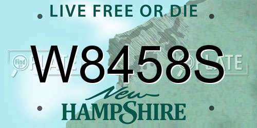 W8458S New Hampshire License Plate