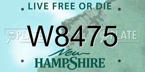 W8475 New Hampshire License Plate