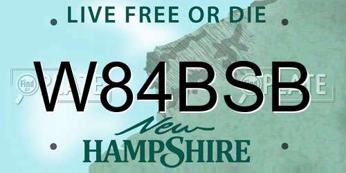 W84BSB New Hampshire License Plate