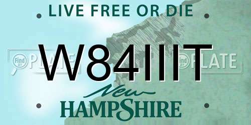 W84IIIT New Hampshire License Plate