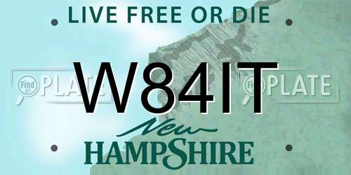 W84IT New Hampshire License Plate