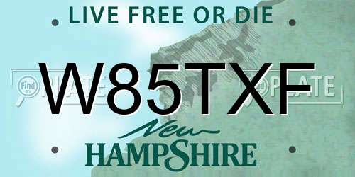 W85TXF New Hampshire License Plate
