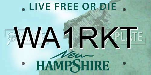 WA1RKT New Hampshire License Plate