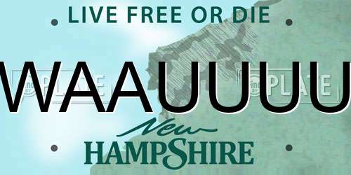 WAAUUUU New Hampshire License Plate