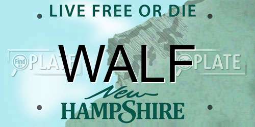 WALF New Hampshire License Plate