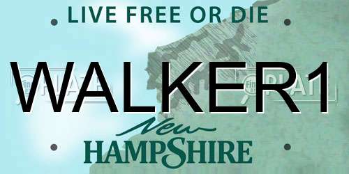 WALKER1 New Hampshire License Plate