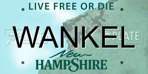WANKEL New Hampshire License Plate