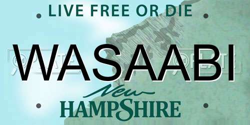WASAABI New Hampshire License Plate