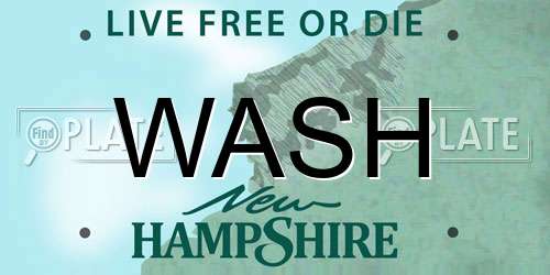 WASH New Hampshire License Plate