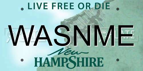 WASNME New Hampshire License Plate