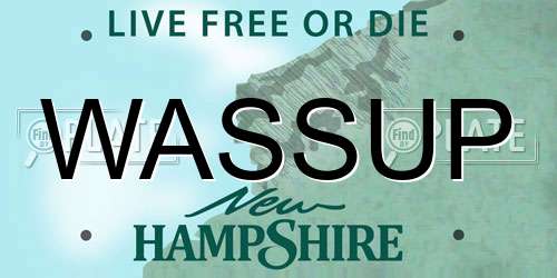 WASSUP New Hampshire License Plate