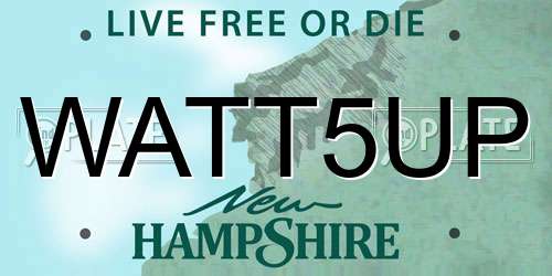 WATT5UP New Hampshire License Plate
