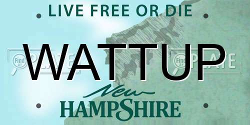 WATTUP New Hampshire License Plate