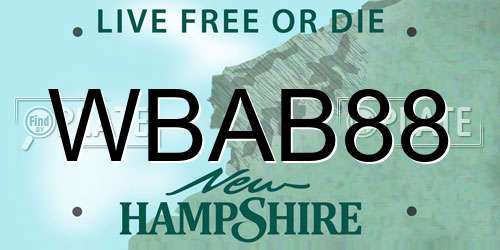 WBAB88 New Hampshire License Plate
