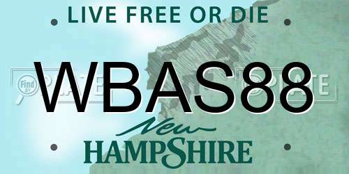 WBAS88 New Hampshire License Plate