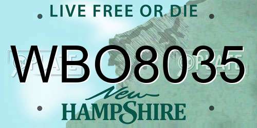 WBO8035 New Hampshire License Plate
