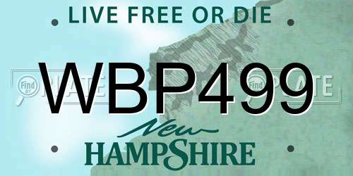WBP499 New Hampshire License Plate