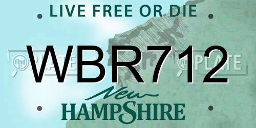 WBR712 New Hampshire License Plate