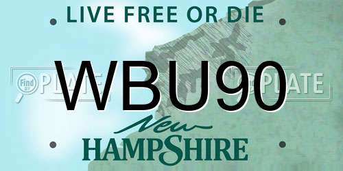 WBU90 New Hampshire License Plate