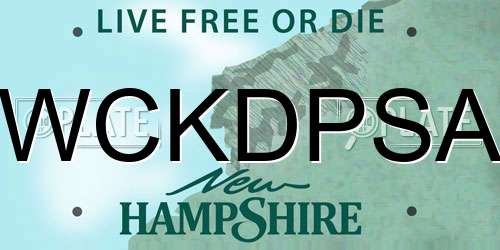 WCKDPSA New Hampshire License Plate