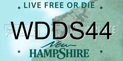 WDDS44 New Hampshire License Plate
