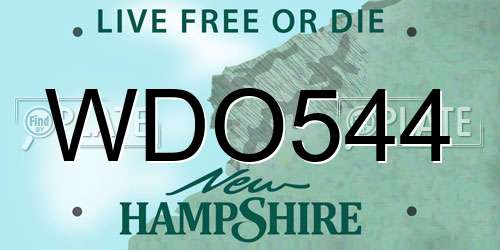 WDO544 New Hampshire License Plate