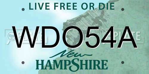 WDO54A New Hampshire License Plate