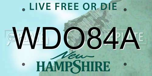 WDO84A New Hampshire License Plate