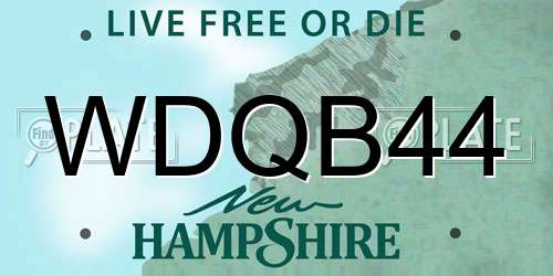 WDQB44 New Hampshire License Plate