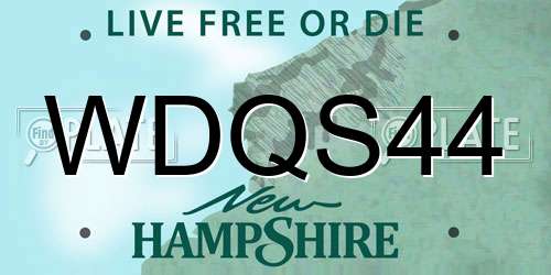 WDQS44 New Hampshire License Plate