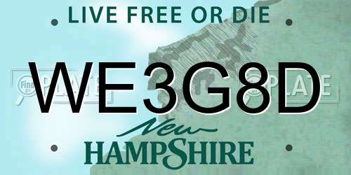WE3G8D New Hampshire License Plate