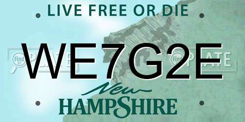 WE7G2E New Hampshire License Plate