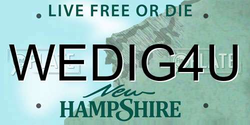 WEDIG4U New Hampshire License Plate