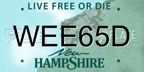 WEE65D New Hampshire License Plate