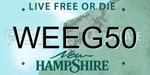 WEEG50 New Hampshire License Plate