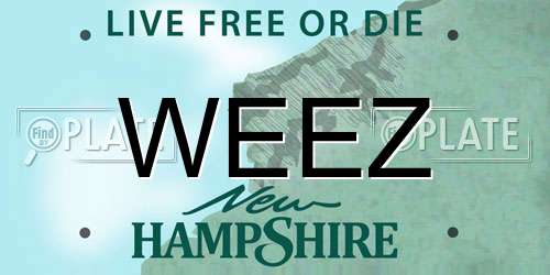 WEEZ New Hampshire License Plate